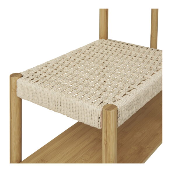 House Nordic - Ember Kleiderständer – Kleiderständer mit Bank aus Naturgeflecht, Bambus, Natur, 36 x 95 x 165 cm – Bild 5