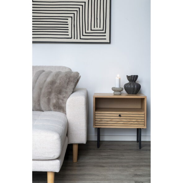 House Nordic - Galena Cushion - Kissen, Kunstfell, beige 45x45 cm – Bild 2