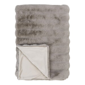 House Nordic - Galena Plaid - Plaid, Kunstfell, beige 130x180 cm