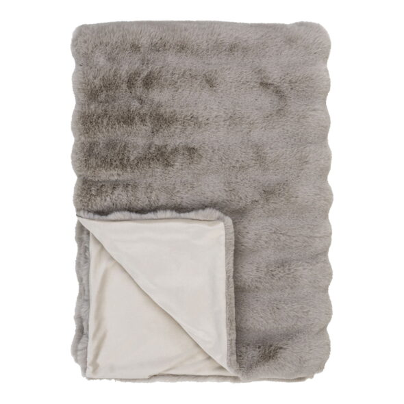 House Nordic - Galena Plaid - Plaid, Kunstfell, beige 130x180 cm