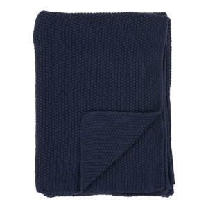 House Nordic - Santos Plaid - Plaid, recycelte Baumwolle, dunkelblau 130x170 cm