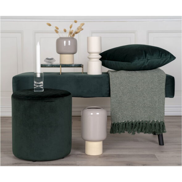 House Nordic - Cort Plaid - Plaid, Baumwolle, grün/weiß, Design A 130x160 cm – Bild 2