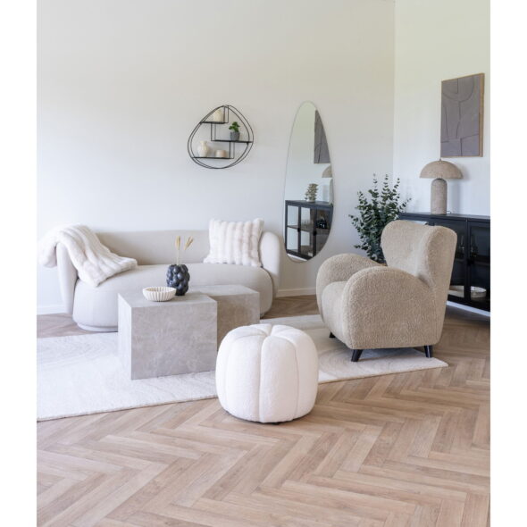 House Nordic - Galena Cushion - Kissen, Kunstfell, weiß 45x45 cm – Bild 5