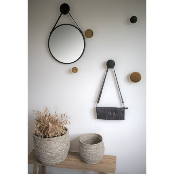 House Nordic - Trapani Mirror - Spiegel, Stahl/Kunstleder, schwarz, ø38 cm – Bild 5