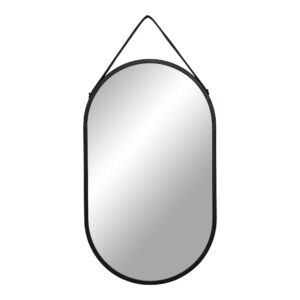 House Nordic - Trapani Mirror - Spiegel, Stahl/Kunstleder, schwarz, 35x60 cm