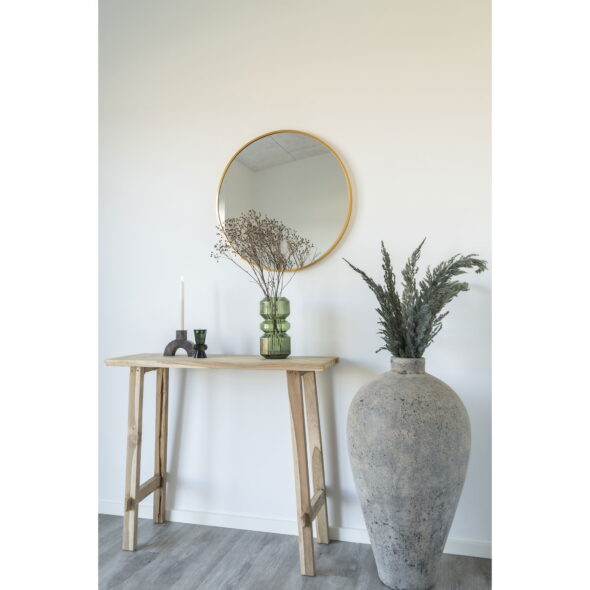 House Nordic - Madrid Mirror - Spiegel, Aluminium, Messingoptik, ø60 cm – Bild 2