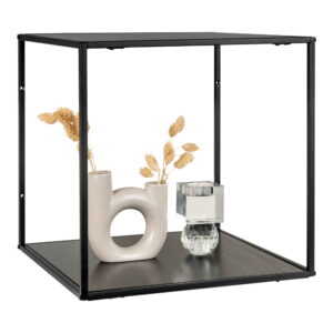 House Nordic - Vita Wallshelf - Wandregal, schwarz, schwarzer Rahmen 36x36x36 cm