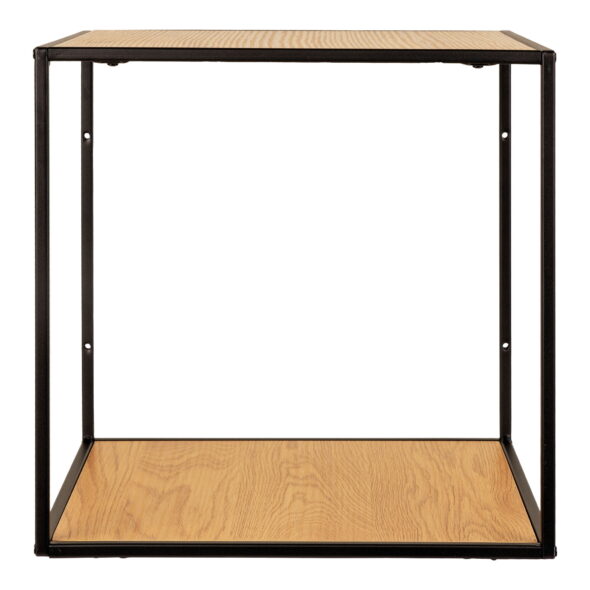 House Nordic - Vita Wallshelf - Wandregal, Eichenoptik, schwarzer Rahmen 36x36x36 cm – Bild 4