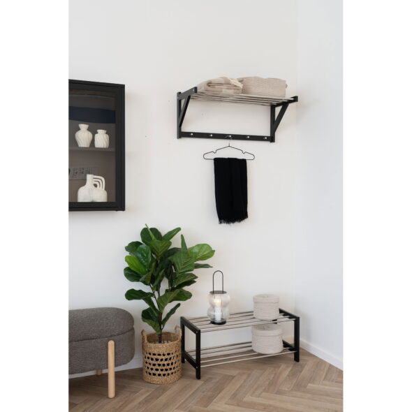 House Nordic - Padova Hat Shelf - Hutablage, Holz/Stahl, schwarz78x32 cm – Bild 2