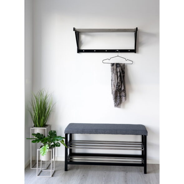 House Nordic - Padova Hat Shelf - Hutablage, Holz/Stahl, schwarz78x32 cm – Bild 6