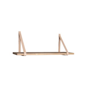 House Nordic - Forno Shelf - Regal, Natur, braune Lederriemen 80x20 cm