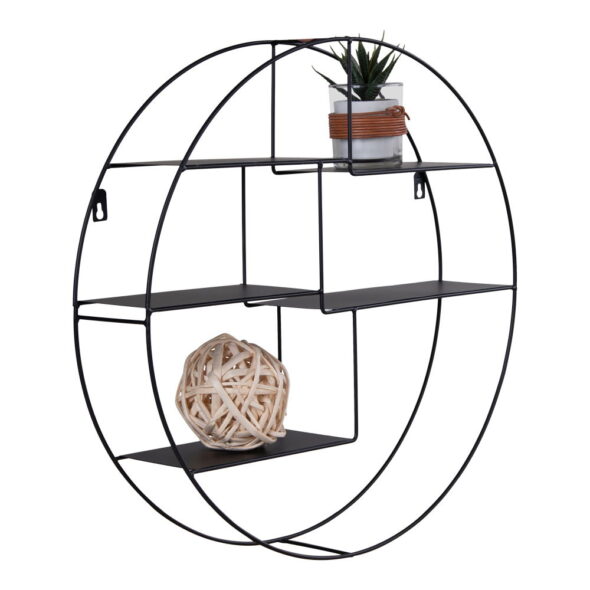 House Nordic - Genk Wall Shelf - Wandregal, Stahl, schwarz Ø47x10 cm – Bild 4