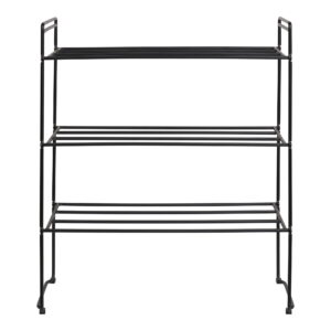 House Nordic - Swansea Shoe Rack - Schuhregal, Stahl, 3 Regale, schwarz 49,5x25x60 cm