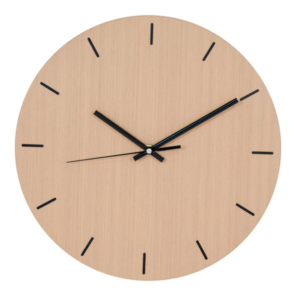 House Nordic - Asti Wall Clock - Wanduhr, Metall, Holzstruktur, geräuschloses Uhrwerk ø30 cm