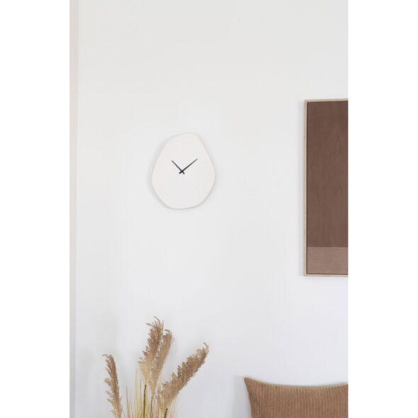 House Nordic - Wiener Wanduhr – Wanduhr, organisch aus Zement, gebrochenes Weiß, geräuschloses Uhrwerk, 28 x 33 cm – Bild 2