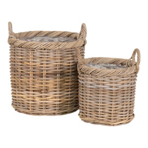 House Nordic - Gili Baskets – Körbe, Kubu-Rattan, Natur, 2er-Set