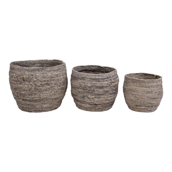 House Nordic - Tivoli Baskets - Körbe, Maisblätter, grau, 3er-Set – Bild 3