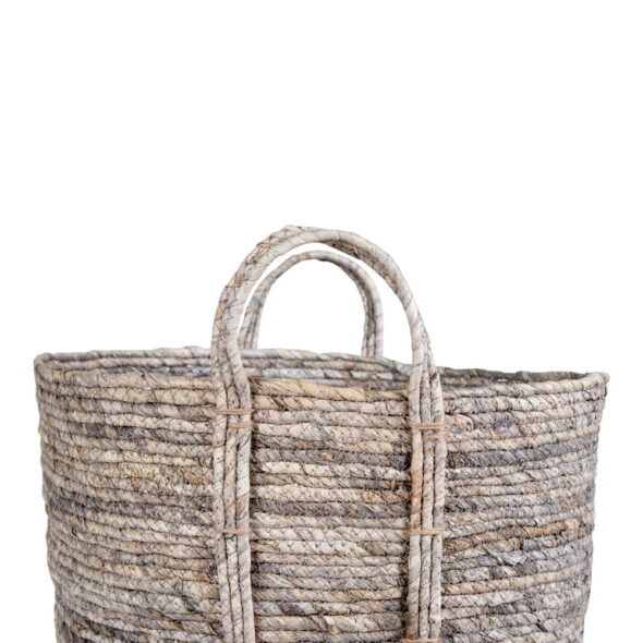 House Nordic - Udine Basket - Korb, Maisblätter, grau, ø41x49 cm – Bild 4