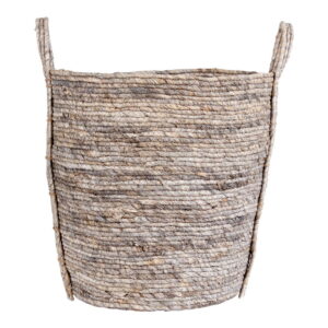 House Nordic - Udine Basket - Korb, Maisblätter, grau, ø41x49 cm