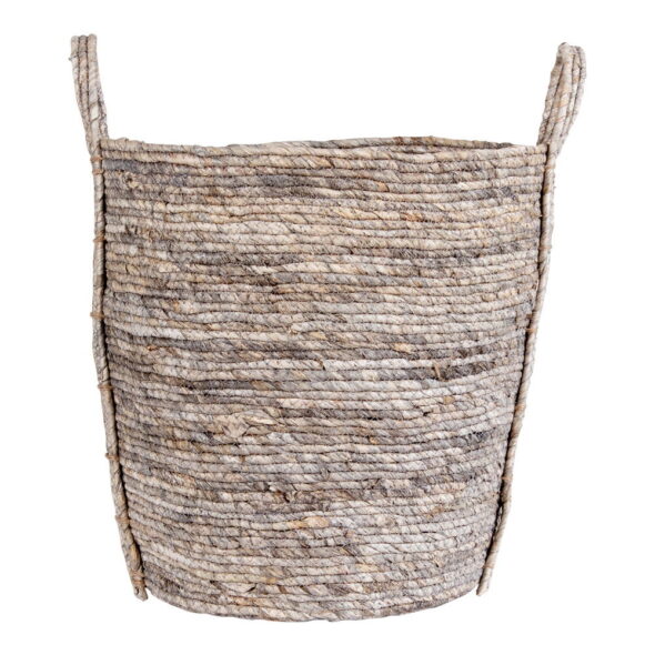 House Nordic - Udine Basket - Korb, Maisblätter, grau, ø41x49 cm