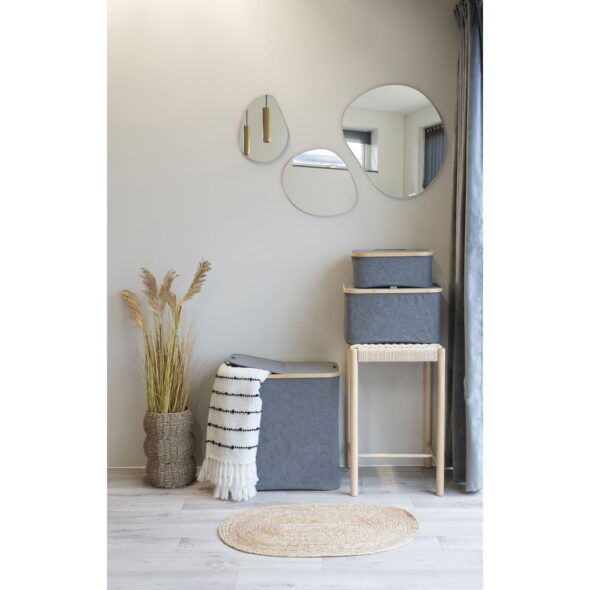 House Nordic - Noto Wäschekorb – Wäschekorb, Bambus/Textil, dunkelgrau, 54 x 33 x 54 cm – Bild 2