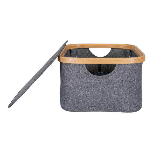House Nordic - Noto Basket - Korb, Bambus/Textil, dunkelgrau, 38x26x16 cm – Bild 3