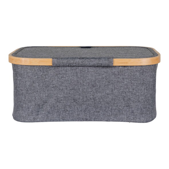 House Nordic - Noto Basket - Korb, Bambus/Textil, dunkelgrau, 38x26x16 cm – Bild 4