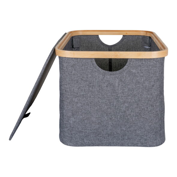 House Nordic - Noto Basket - Korb, Bambus/Textil, dunkelgrau, 30x45x25 cm – Bild 3