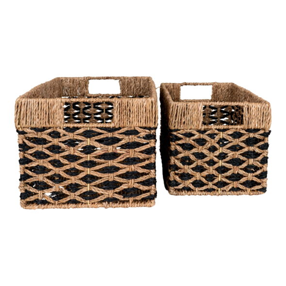 House Nordic - Salar Baskets - Körbe, Seegras, schwarz/natur, 2er-Set – Bild 3