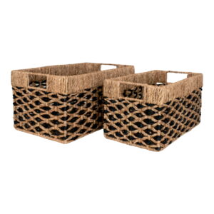 House Nordic - Salar Baskets - Körbe, Seegras, schwarz/natur, 2er-Set