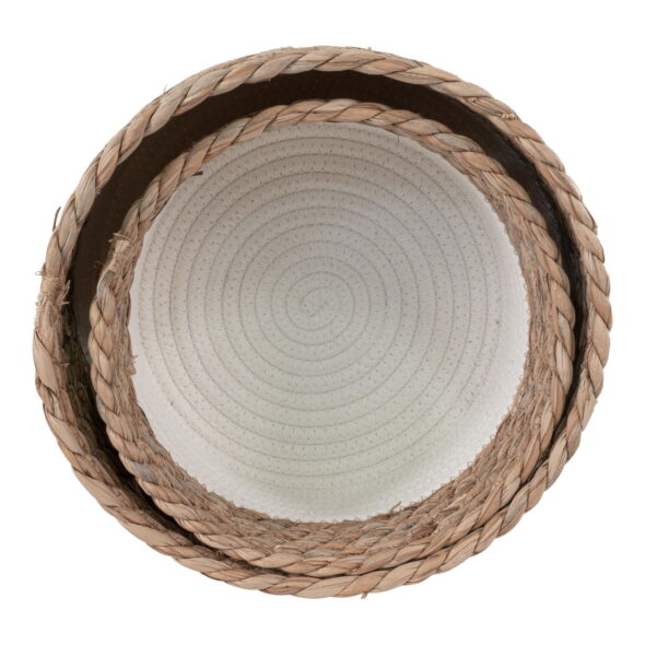House Nordic - Tanta Baskets - Körbe, Baumwolle/Schilf, weiß/natur, 2er-Set – Bild 5