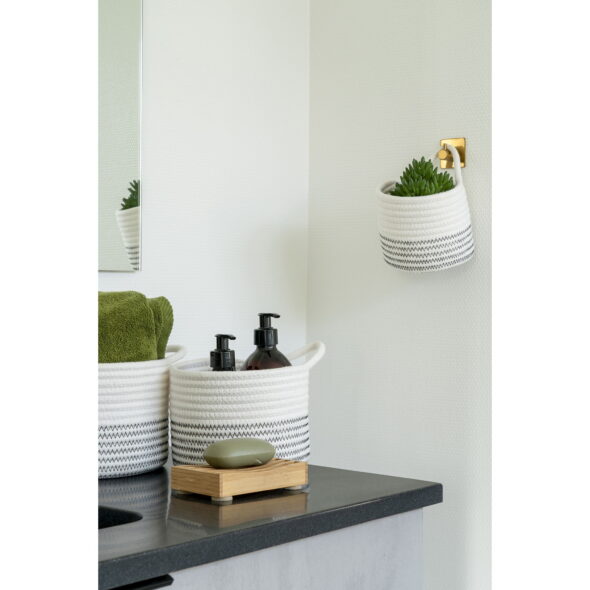 House Nordic - Algar Baskets - Körbe, Baumwolle, weiß/grau, 3er-Set – Bild 6