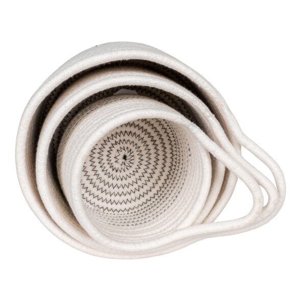 House Nordic - Algar Baskets - Körbe, Baumwolle, weiß/grau, 3er-Set – Bild 5