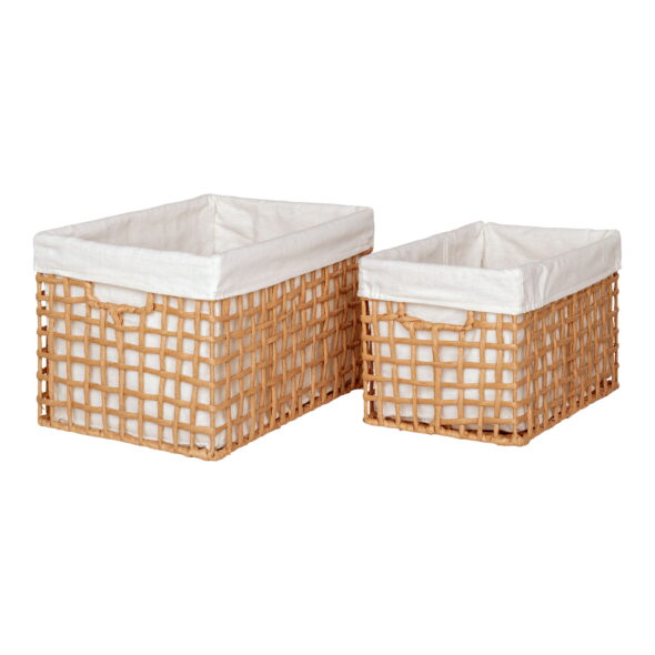 House Nordic - Bustelo Baskets - Körbe, Papier, natur, 2er-Set