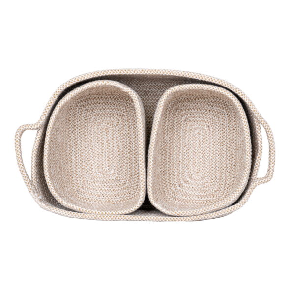 House Nordic - Teixo Baskets - Körbe, Baumwolle, Beige, 3er-Set – Bild 4