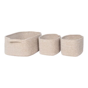 House Nordic - Teixo Baskets - Körbe, Baumwolle, Beige, 3er-Set