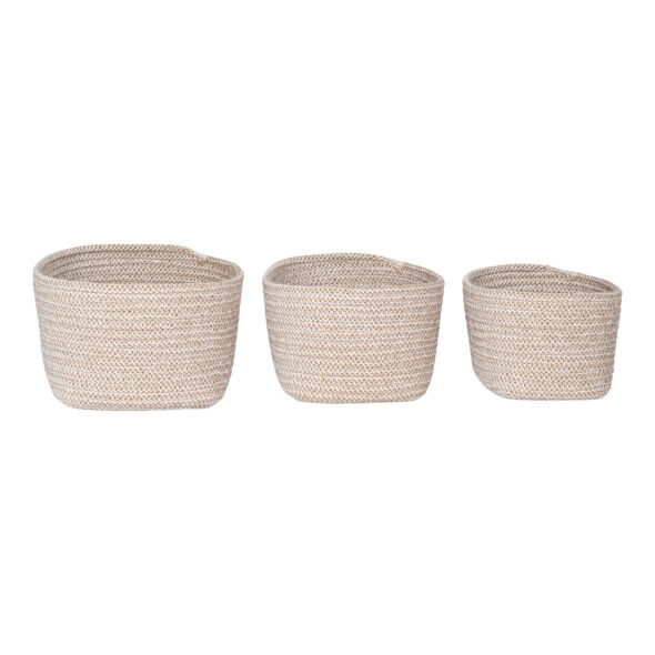 House Nordic - Cadima Baskets - Körbe, Baumwolle, Beige, 3er-Set – Bild 3