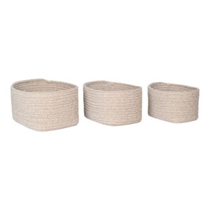 House Nordic - Cadima Baskets - Körbe, Baumwolle, Beige, 3er-Set
