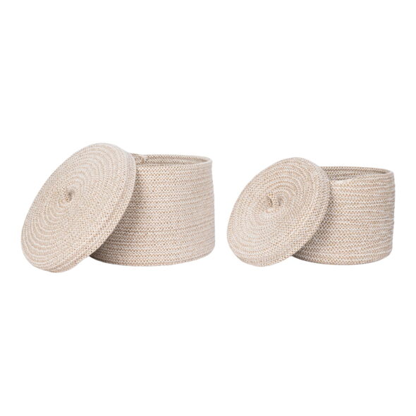 House Nordic - Sebal Baskets - Körbe, Baumwolle, Beige, 2er-Set – Bild 2