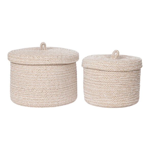 House Nordic - Sebal Baskets - Körbe, Baumwolle, Beige, 2er-Set