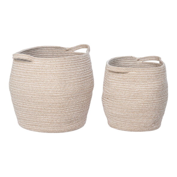 House Nordic - Lamas Baskets - Körbe, Baumwolle, Beige, 2er-Set – Bild 3