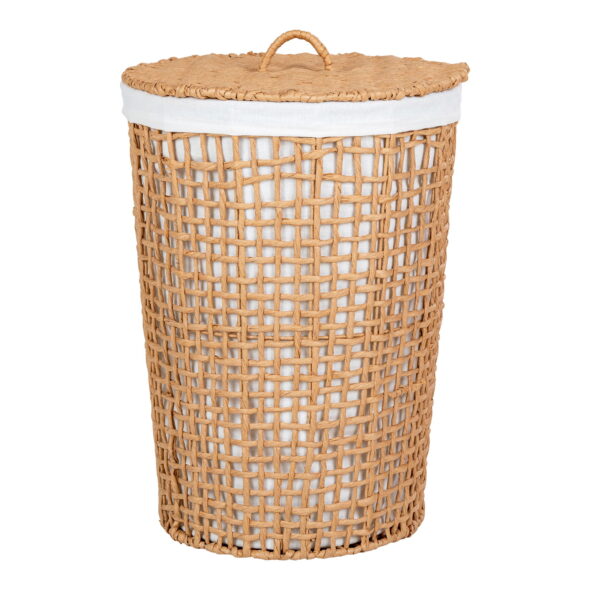 House Nordic - Pomal Wäschekorb – Wäschekorb, Papier, natur/weiß, ø42x56 cm