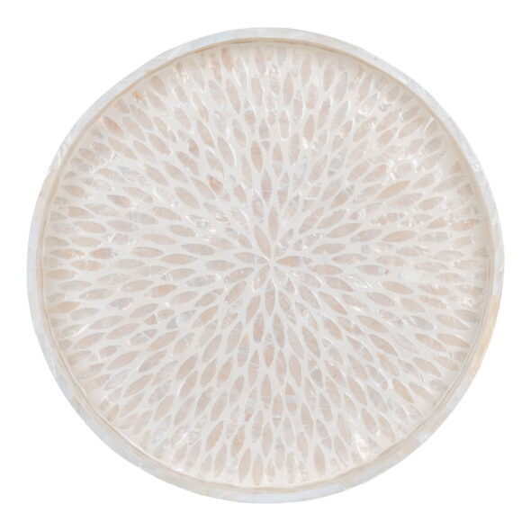House Nordic - Tablett - <p>Tablett, Bambus/Capiz, Beige, 40x40x3,5 cm</p> – Bild 3