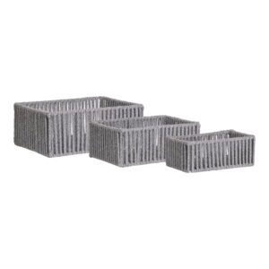 House Nordic - Arese Baskets - Körbe, Baumwolle/Metall, grau, 3er-Set