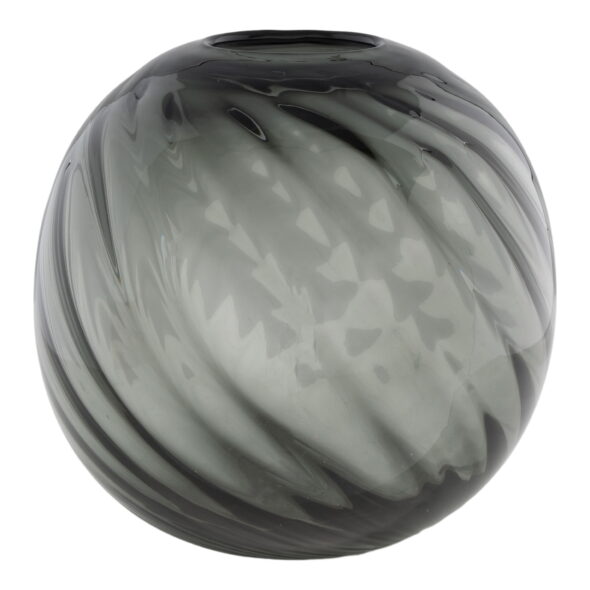 House Nordic - Vase - Vase, mundgeblasenes Glas, grau, ø20x19 cm