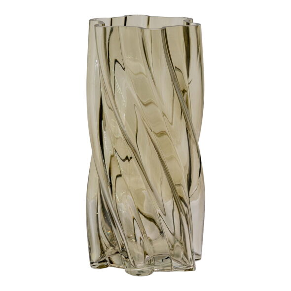 House Nordic - Vase – Vase, mundgeblasenes Glas, rauchgrün, ø12,5x25 cm