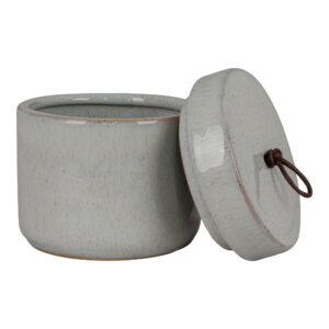 House Nordic - Glas - Glas, Keramik, mit Deckel, grau, rund, ø10,5x10 cm