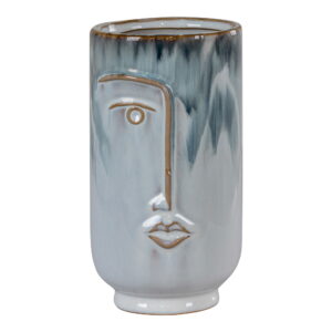 House Nordic - Vase - Vase, Keramik, blau, ø9x17 cm