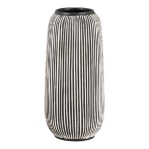House Nordic - Vase - Vase, Keramik, schwarz/weiß, ø9,5x20 cm