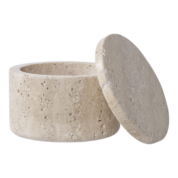 House Nordic - Vorratsdose - Vorratsdose, Travertin, natur ø10x6,5 cm – Bild 3